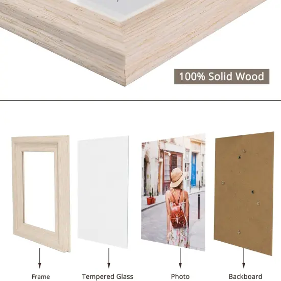 5x7 Wood Picture Frames,Display Photos 4x6 with Mat or 5x7 Without Mat {3}