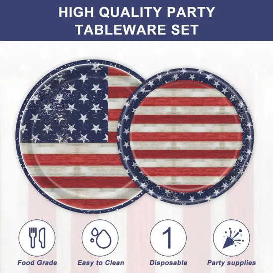 168Pcs Retro Independence Day Tableware Set {4}