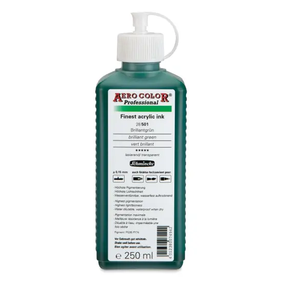 Schmincke Aero Color Professional Airbrush Color - 250 ml, Brilliant Green {1}