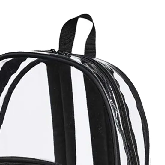 BAGedge&reg; Clear PVC Stadium Backpack with Padded Straps Zipper and Mesh Pockets {5}