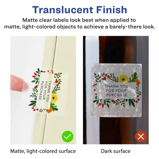 Avery Matte Clear Labels,2-1/2" x 2-1/2" Square {2}