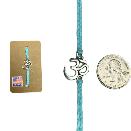 Assorted Om Raksha Bandhan Rakhi Memorial Bracelet, Red Thread Hindu Festival Bracelet for Sister and Brother Made in Usa {6}