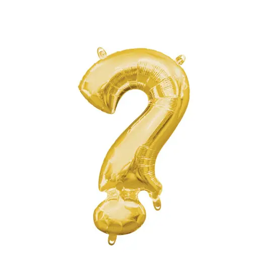 Anagram&reg; 16" Gold Question Mark Balloon Air Fill Only Foil Mylar {5}