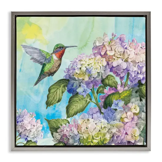 Stupell Industries Hummingbird & Hydrangeas Floating Frame, design by Tim Coffey {1}