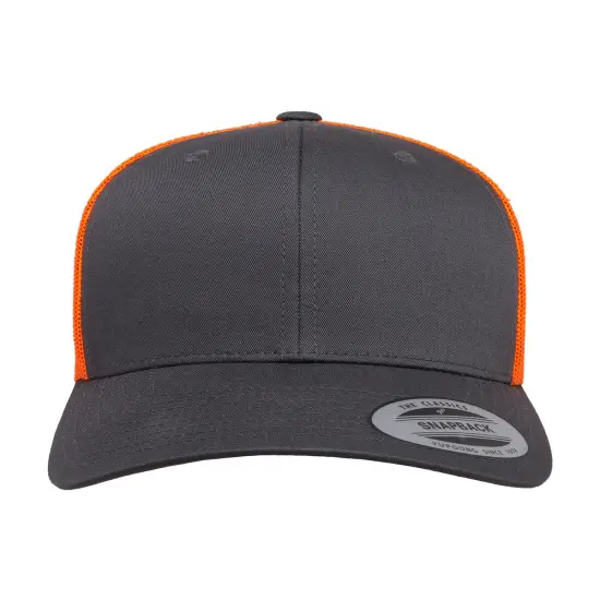 YP Classics&reg; Adult Retro Trucker Cap CHRCL/ NEON ORNG {1}
