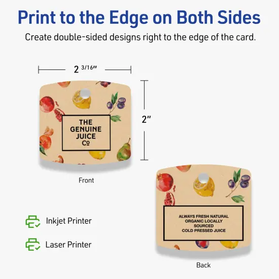 Avery Printable Arched Square Printable Tags, Sure Feed Technology, 2" x 2-3/16", Matte Kraft Brown Cardstock, Print-to-The-Edge, Laser/Inkjet Printable, 120 Total {6}