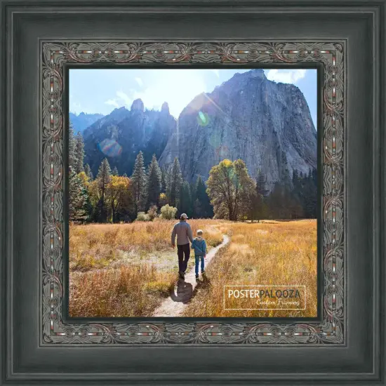 Panoramic 3.5" Wide Ornate Black Frame - UV Acrylic, Foam Board Backing, Hanging Hardware {2}