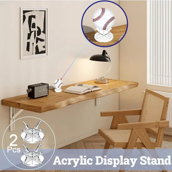 2Pcs Acrylic Baseball Holder Display Case Display for Balls Suitable for Baseball, Golf Softball, Tennis Ball Spheres, Thanksgiving Pumpkin Ball, Wooden Eggs Clear Baseball Stand {4}