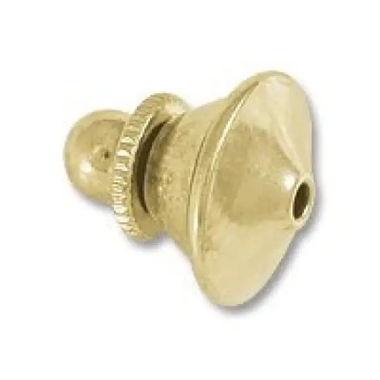 JewelrySupply Tie Tack Clutch 10x11mm Gold Plated - Pin Clutch Backs (Pack of 10) {2}