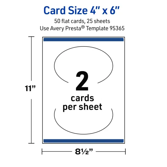 Avery Printable Oval Flat Cards, Sure Feed Technology, 4" x 6", Glossy White Cardstock, Print-to-The-Edge, Laser/Inkjet Printable, 20 Total, Great for Product Branding, Marketing, and More {5}