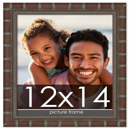 12x14 Modern Bamboo Picture Frame with UV-Resistant Acrylic & Acid Free Backing, Available in5 Finishes - Gold, Silver, Brown, Black, and Natural {1}