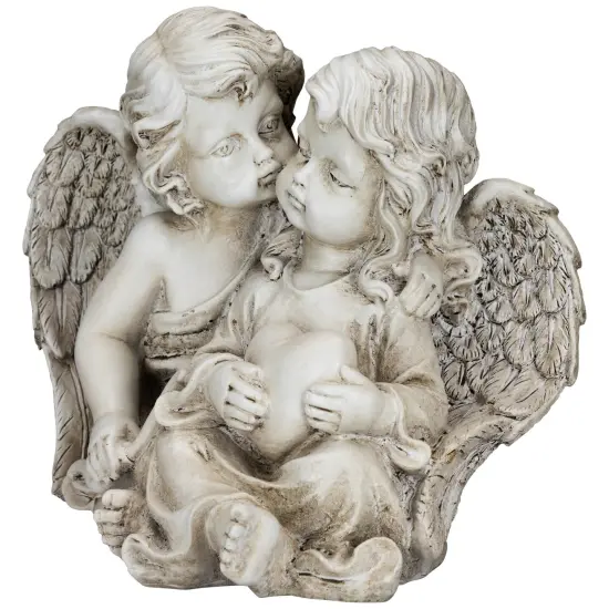 Northlight Double Cherubs with Heart Statue - 9" Beige {6}