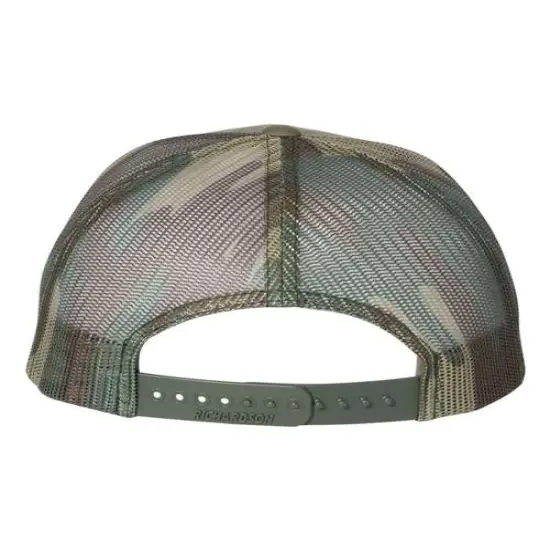 Richardson&reg; Printed Mesh Trucker Cap Green Camo/S Stripes {7}