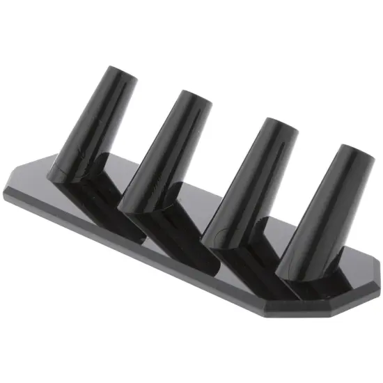 Plymor Black Acrylic Ring Finger Display, Four, 6.875" W x 2" D x 1.75" H {2}