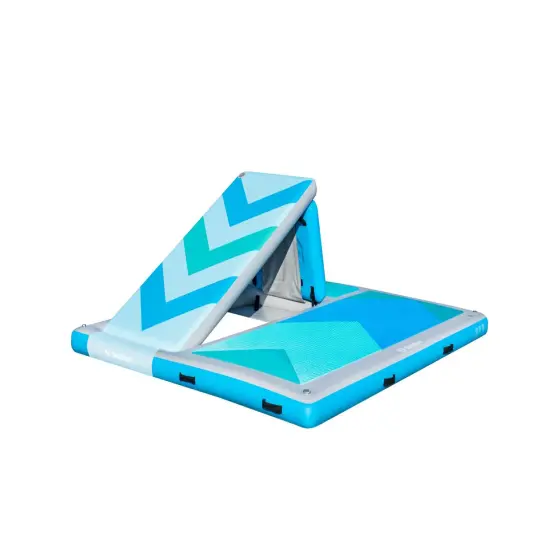 Swimline Inflatable Convertible Slide Dock Water Platform - 10' x 8' Blue {3}