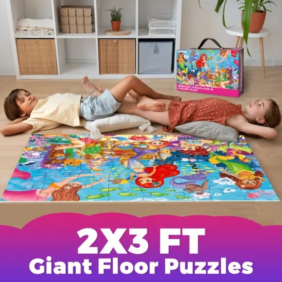 2x3 FT Giant Floor Puzzles for Kids Ages 4-6 | Mermaids {5}
