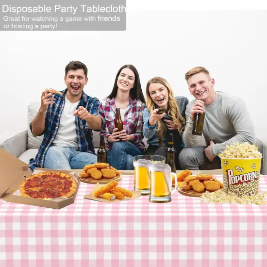 4 Pcs Pink Gingham Tablecloth {5}