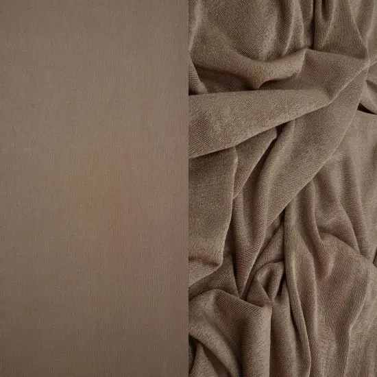 1 Yard Slinky Rib Knit Fabric 1x1 Solid Polyester Spandex Stretch 52/54 Inches Wide Coco {1}