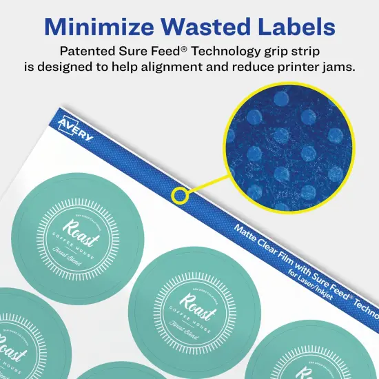 Avery Matte Clear Labels,1-3/4" diameter Round {4}
