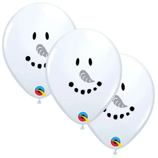 Smile Face Snowman 5 Inch Latex Balloons {2}