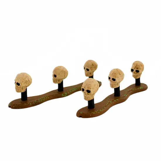 Department 56 Villages 1.0 Inch Skull Lawn Lights Halloween Halloween Village , Halloween Decor Village Halloween White {4}