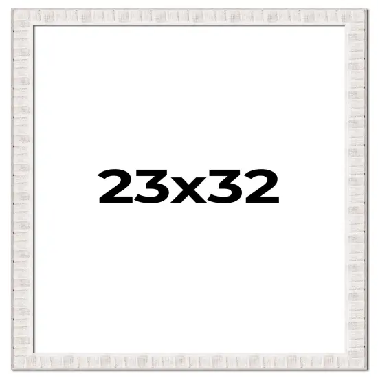 Photo Size Sculpted White Picture Frame - UV Acrylic, Foam Board Backing, Hanging Hardware {1}