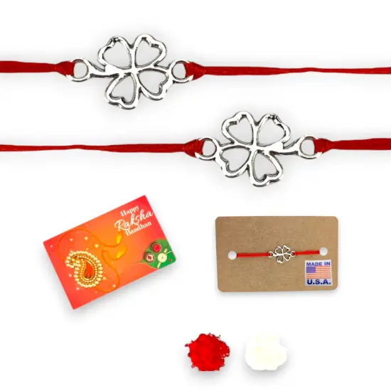 2CT Clover Leaf Charm Rakhi for Brother, Bhai Dooj, Clover, Rakhi for Sister, Clover Leaf Rakhi, Bhai Beej, Rakhri {6}