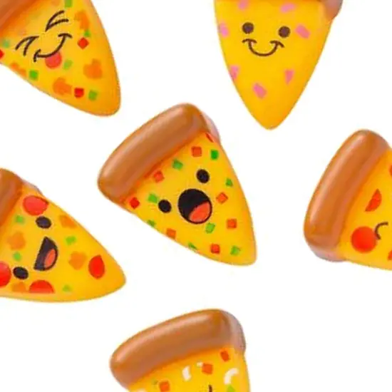 Mini Rubber Pizza Characters 1 1/2 Inches Soft Rubber {6}