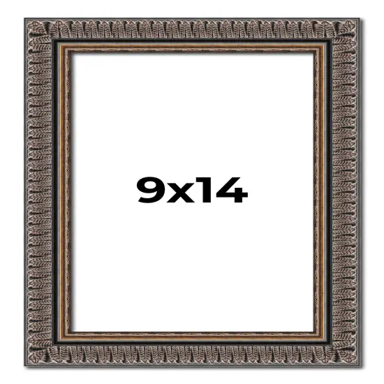 Photo Size Ornate Black Picture Frame - UV Acrylic, Foam Board Backing, Hanging Hardware {1}
