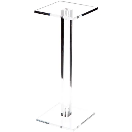 Plymor Clear Acrylic Square Barbell Pedestal Display Riser 10.5 inches (Height) x 4 inches (Width) x 4 inches (Depth) (1/4 inches thick) {1}