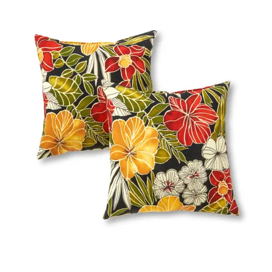 Outdoor 17 x 17 in. Square Throw Pillow (2-Pack) Cayman {4}