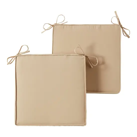 18 in. Square Outdoor Dining Seat Pad (2-Pack) Stone {1}