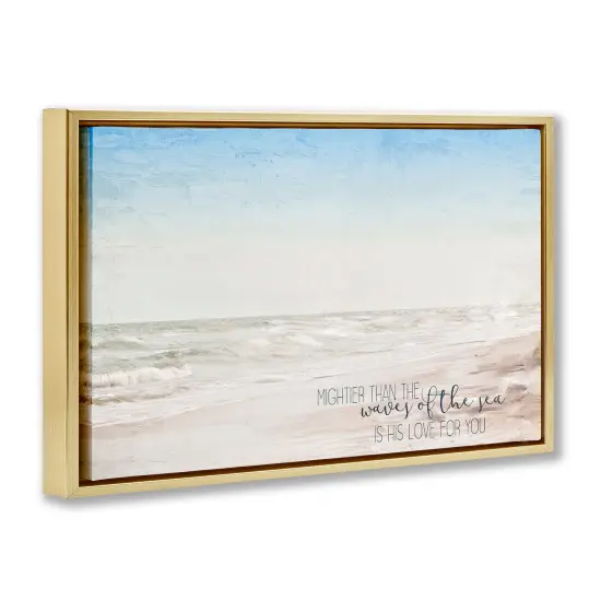 Stupell Industries Mightier Than the Waves Phrase Floating Frame By Kim Allen {3}