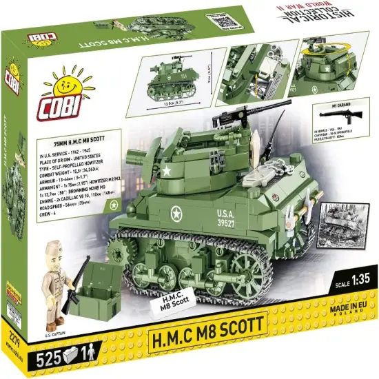 COBI Historical Collection World War IIH.M.C M8 SCOTT Tank {6}