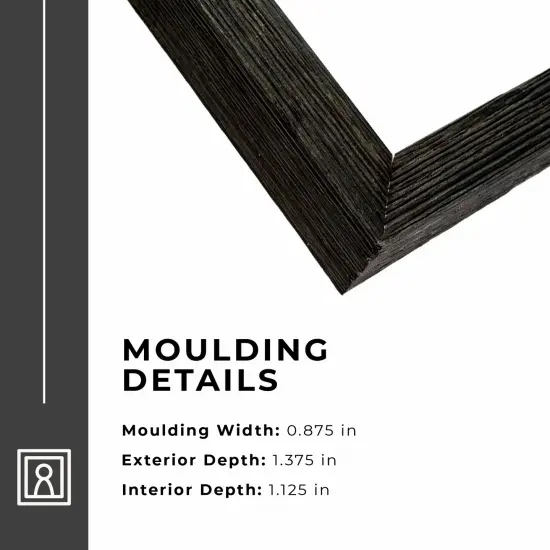 Panoramic Barnwood Shadow Box Black Picture Frame - UV Acrylic, Backing, Hanging Hardware {2}