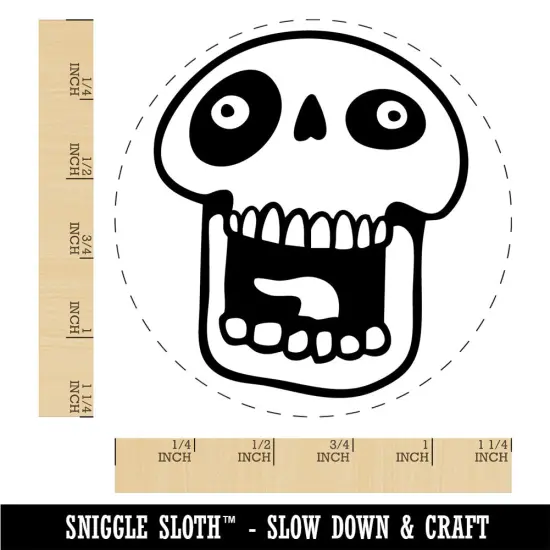 Laughing Silly Cartoon Skull Bones Character Rubber Stamp for Stamping Crafting Planners {1}