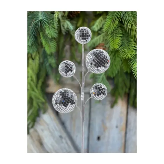 16" Silver Disco Ball Spray {3}