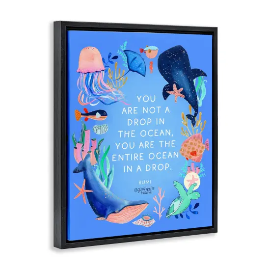 Stupell Industries Entire Ocean In A Drop Floating Frame, design by Glad You're Here Co. {9}