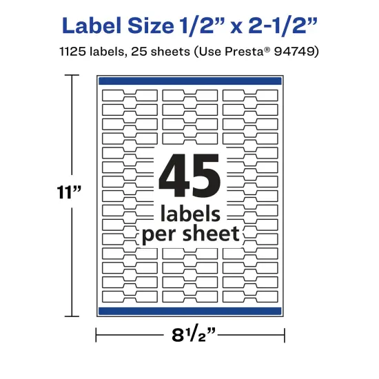 Avery Matte Clear Labels,1/2" x 2-1/2" Barbell {5}