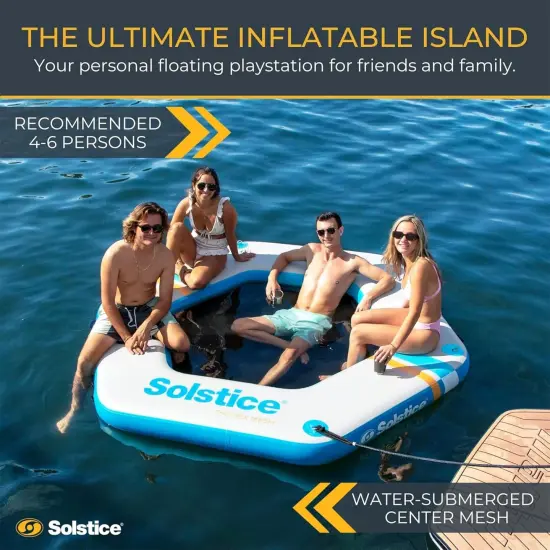 Swimline Inflatable Hex Mesh Floating Dock - 8.5' x 8.5' Blue {3}