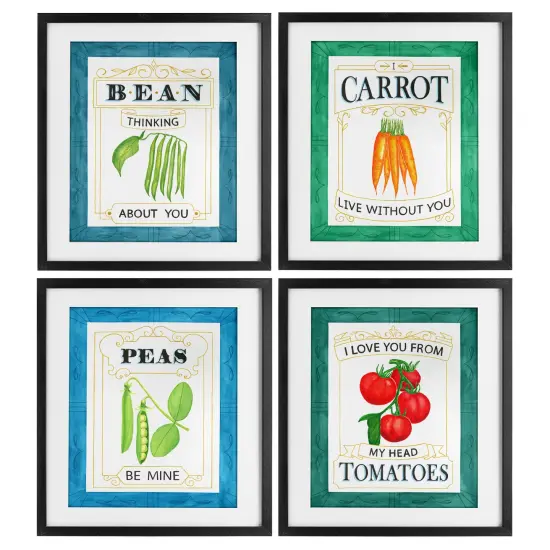 Stupell Industries Bean Thinking About You 4pc Framed Print Under Glass Set, design by Lara Beeston {1}