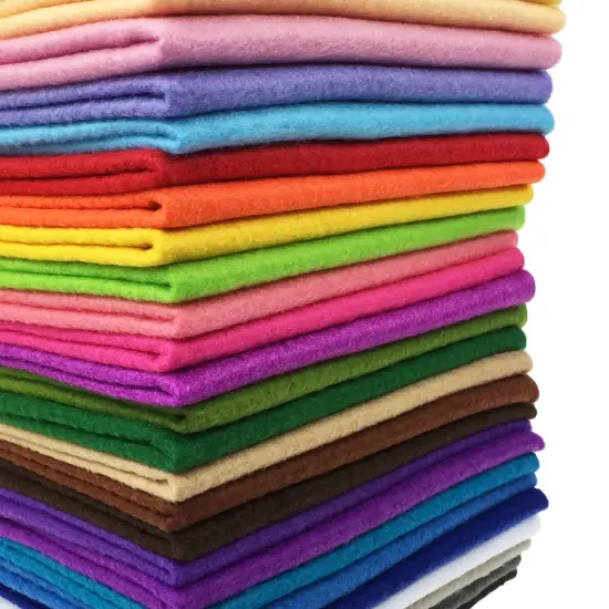 flic-flac 28pcs 12 x 8 inches (30cmx20cm) 1.4mm Thick Soft Felt Fabric Sheet Assorted Color Felt Pack DIY Craft Sewing Squares Nonwoven Patchwork {1}