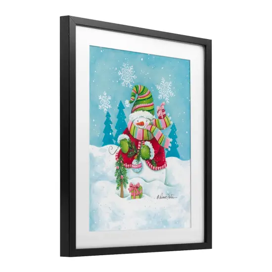 Stupell Industries Traditional Festive Snowman Framed Print Under Glass, design by Diane Kater {3}