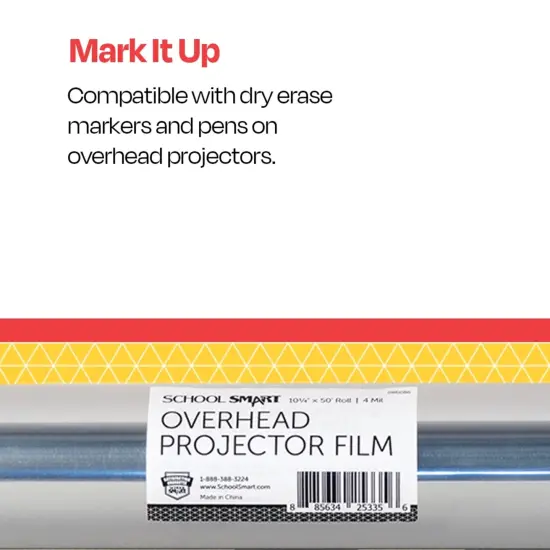 School Smart Overhead Projector Film Roll, 10-1/2 Inches x 50 Feet {5}
