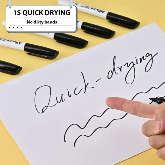 Permanent markers, 100 packs permanent markers bulk, quick drying in one second, waterproof, smooth, not easy to erase, durable, can be marked on glass, tiles and cloth, office supplies {4}