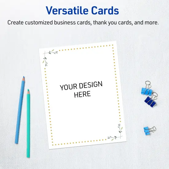 Avery Printable Full-Sheet Cardstock, Gold Dots with Green Florals, 8.5" x 11", Matte White Full-Sheet Cardstock, Laser/Inkjet, 10ct, Great for Craft Cardstock Paper {6}