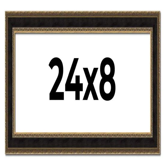 Panoramic Ornate Brown Picture Frame - UV Acrylic, Foam Board Backing, Hanging Hardware {1}