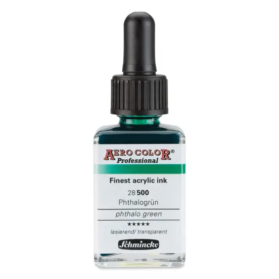 Schmincke Aero Color Professional Airbrush Color - 28 ml, Phthalo Green {1}