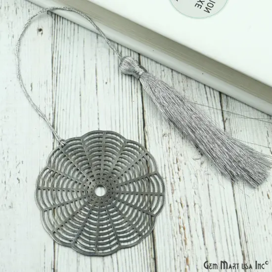 Metal Web Bookmark With Tassel. Oxidized Bookmark, Reader Gift, Handmade Bookmark, Page Marker, Aesthetic Gift. 56mm {4}
