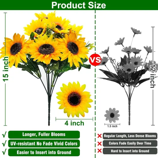 28Pcs Sunflowers Artificial Flowers Bulk Summer Decor Centerpiece {3}